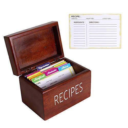 [PREORDER] Wooden Recipe Box with Cards and Dividers Eco Friendly