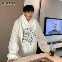 SUPEEON丨 Hoodies ของผู้ชายเสื้อกันหนาวอินเทรนด์เสื้อโค้ตทรงหลวมเสื้อมีฮู้ดลำลองเสื้อผ้าขนาดใหญ่