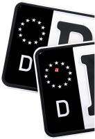 【jw】♤✱  2 x Number Plate Sticker D E CZ Field Film Car Trailer Bus standard sized Vinyl