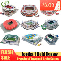 European Soccer Playground Assembled Building Model Puzzle Toys for Children DIY 3D Puzzle Jigsaw World Football Stadium WYW