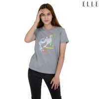 ELLE Boutique เสื้อยืดสตรีคอกลม แขนสั้น สกรีนลาย ELLE LIMITED EDITIONS W3K565