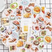 HD19 Bộ 46 hình dán sticker Món Ăn Bento trang trí sổ tay DIY