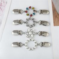 ♦✉ஐ Fashion Rhinestone Silk Scarf Buckle Pearl Corsage High-end Korean Style Shawl Clip Cardigan Button Accessories