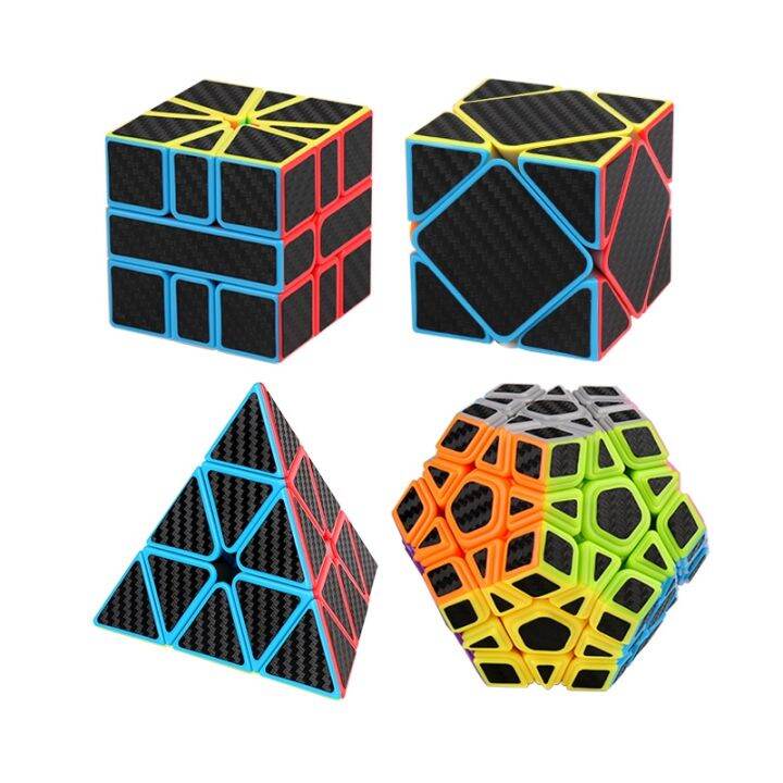 ecube-moyu-meilong-skewb-bundle-set-gift-magic-carbon-cubing-classroom-4pcs-packing-cubes-speed-cube-puzzle-educational-toys