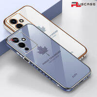 PlusCase Maple Leaf 6D เคสสำหรับ Infinix Note 12 Pro 5G กันกระแทกรูปแบบการป้องกันชุบซิลิโคนเคสโทรศัพท์