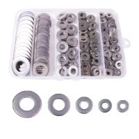 285pcs Stainless Steel Flat Fender Metal Washers Assortment Kit For Screws Bolts (8# 10# 3/8 1/4 1/2) Nails Screws  Fasteners