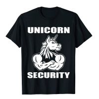 Unicorn Security Magical Funny Classic Vintage T-Shirt Cool Cotton Male Tops &amp; Tees Custom Oversized Tshirts