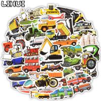 PCS Engineering Vehicle Car Sticker Cute Bus Truck Motorcycle Stickers for Kids Toy Travel Trolley Suitcase Laptop Skat