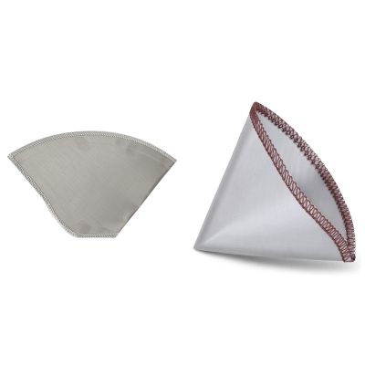 2x Reusable Pour Over Coffee Filter Stainless Steel Fine Mesh Coffee Filter Drip Cone Paperless Universal Coffee Filter