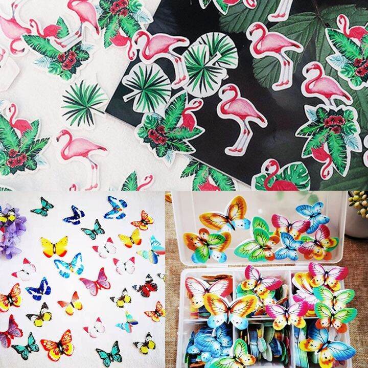 （koko party supplies）,ตกแต่งเค้กอาหารดอกไม้แบบผสมแป้งข้าวเหนียวผีเสื้อ