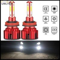 UWLYWX 2pcs สีขาวขาว สว่างมากๆ แอลอีดี H11/H8/H9/H16 ดีอาร์แอล ไฟตัดหมอกสำหรับรถยนต์ หลอดไฟหน้ารถ เปิดสัญญาณ