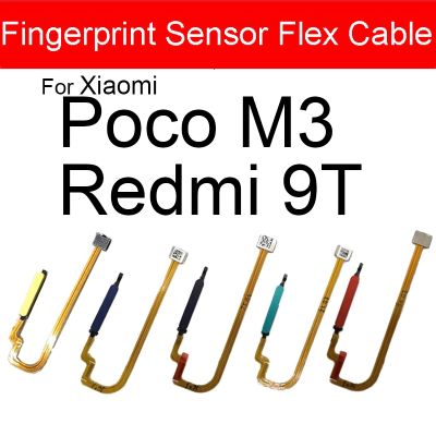 Kabel Flex Rumah Sidik Jari untuk Xiaomi Poco M3 M2010J19CG M2010J19CI untuk Redmi 9T Sidik Jari Bawah Layar dengan Tombol Daya