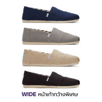 TOMS รองเท้าลำลองผู้หญิง สลิปออน รุ่น Alpargata WIDE Recycled Cotton Canvas หน้าเท้ากว้างพิเศษ (C) รองเท้าลิขสิทธิ์แท้