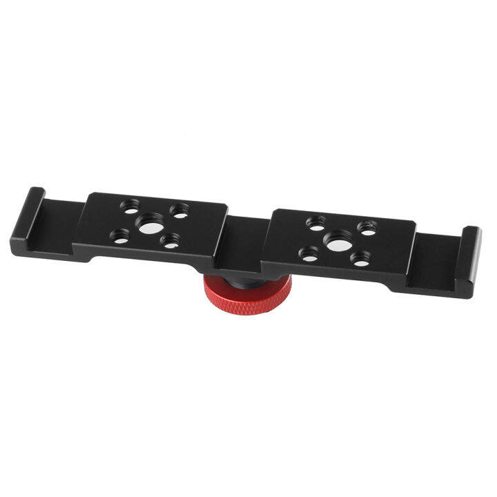 Aluminum Triple Cold Shoe Mount Plate Bracket for Camera Microphone LED