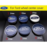 ฝาครอบสัญลักษณ์ Ford 1ชิ้นขนาด54มม. 58มม. 59มม. 62มม. 64มม. 69มม. ฝาครอบศูนย์ล้อรถหมวกดุมล้ออุปกรณ์ตกแต่งรถยนต์ป้ายขอบปกสำหรับ Ford