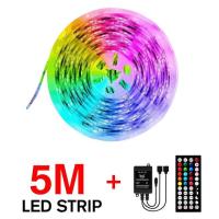 【☸2023 New☸】 na07037036036666 12V 3528แถบ Led แบบ Smd ซิงค์กับเพลง Rgb นำแถบไฟที่สำคัญ Tape44รีโมทคอนโทรล Ir Reclelver Power อะแดปเตอร์ปลั๊ก