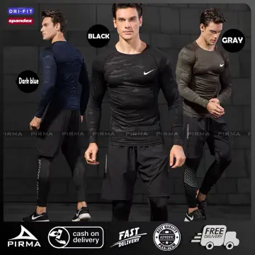 V-NECK)Men Sports Active Long Sleeve Shirt Quick Dry Gym Training Dry Dri  Fit Compression Shirt For Running Jogging Workout Clothes Sports Wear for  men rashguard for men