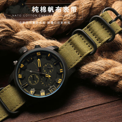 สายนาฬิกาคุณภาพสูง20มม. 22มม. 24มม. 26มม. สีดำกองทัพสีเขียว ZULU ผ้าใบไนลอนผ้าสายนาฬิกาสีดำหัวเข็มขัดเงิน