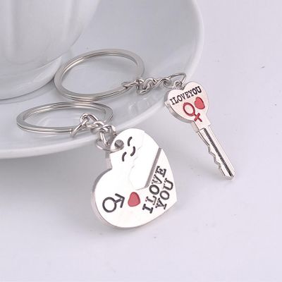 I Love You For Lovers Keychains A Couple Pendant Trinket car key chains chaveiro innovative Item One Pair Keychain set