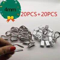 ✖ 20pc Diameter 4mm M4 Sleeves Aluminium Oval Double Hole and thimble rope for Crimping Wire Rope