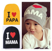 หมวกเด็ก  I LOVE MAMA, I LOVE PAPA