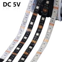 ♛♕✵ 5V RGB LED Strip 5050 30LEDs/m Waterproof IP21 IP65 Flexible LED Tape Ribbon White/Black PCB TV BackLight 0.5m 1m 2m 3m 4m 5m