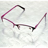 High-grade Alloy Purple Color Half-rim Round Spring Hinge Women Reading Glasses +0.75 +1 +1.25 +1.5 +1.75 To +4