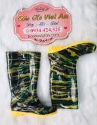 Bốt ủng cao su làm vườn, đi mưa xanh rằn ri bảo hộ chân ủng chất lượng