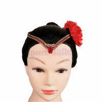 Dance Headgear หัวสีแดงดอกไม้อุปกรณ์เสริมผมบัลเล่ต์ Don Quixote Modern Latin Dance FlowerHeadwear Bright Diamond