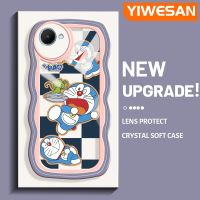 YIWESAN เคสสำหรับ Realme C30 C30s Narzo 50i Prime เคสลายการ์ตูนโดราเอมอนน่ารักขอบคลื่นกันกระแทกแบบใสนิ่มเคสมือถือโปร่งใสลายกล้องถ่ายรูปที่สร้างสรรค์เคสซิลิกาเจลฝาครอบป้องกัน