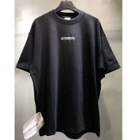 Streetwear Hip Hop Oversize Vetements Short Sleeve Tee Big Tag Patch VTM T-shirts Embroidery Black White Red Vetements T Shirt