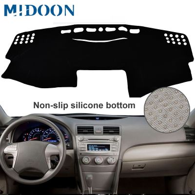 MIDOON แผ่นแผ่นรองรีดสำหรับ Toyota Camry พรม2007 2008 2009 2010 2011แผงหน้าปัดรถยนต์แผ่นรองรีดแผงที่รองกันลื่นติดพรมกันลื่น