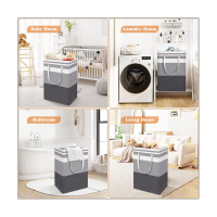 3Pack Collapsible Laundry Basket Waterproof Basket with Extended Handles for Clothes Toys 75L