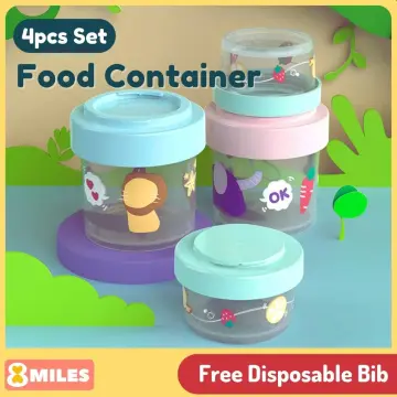 4pcs Reusable Kids Food Storage Containers - BPA Free Plastic Storage Containers with Lids - Snack Storage Containers to Hold Snacks for Kids