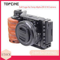 TOPCINE กล้องมีที่จับไม้แบบเต็มกรงเข้ากันได้กับกล้อง ZV-E10โซนี่อัลฟ่ากล้องถ่ายรูปอะลูมินัมอัลลอยสำหรับกล้อง ZVE10โซนี่3/8 "-16ตำแหน่งหลุมสำหรับ ARRI