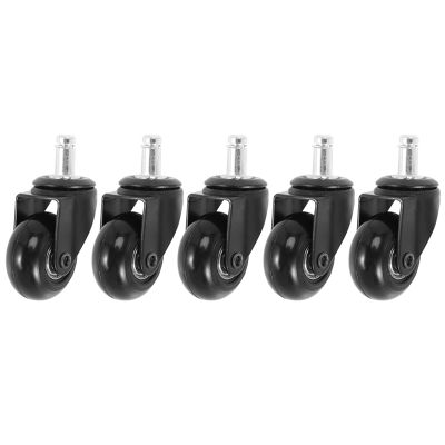 5 Pcs Replacement Chair Caster Wheels 2 inch, Heavy Duty Wheels with Plug-In Stem 7/16 X 7/8 inch,Quiet &amp; Smooth Rolling