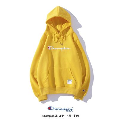 Longsleeved Champion classic logo embroidered solid color loose hoodie 3XL for 110kg