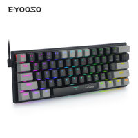 61 Keys Mechanical Keyboard Game Keypad RGB Backlight Type-C USB Wired Waterproof 60 PC Gaming Keyboard for PC Desktop Laptop