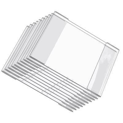 10PCS Sign Holders with Double Sided Adhesive Tape Clear Acrylic for Wall Sign Memo Document Menus Display