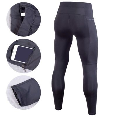 【YF】 Men Compression Tight Leggings Running Sports Male Gym Fitness Jogging Pants Quick Dry Trousers Workout Training Yoga Bottoms