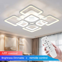 Modern LED Chandelier With APP and Remote Control For Living Room Dining Bedroom Ceiling Lamp Square Smart Lighting Fixtures