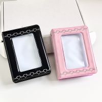INS Pink Black Photocard Holder 3 inch Photo Album 40 Pockets Kpop Idol Small Photo Card Collect Book Pictures Storage Case