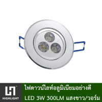 Downlight ดาวน์ไลท์ LED วัสดุอลูมิเนียม LED 3W มีให้เลือก แสงวอร์ม 3000K/แสงขาว 6400K รุ่น TH-301-3W