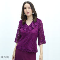 MIKIKO Blouse MI-B2200 ลูกไม้กอร์เดส แขนยาว IGPU22-2