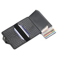 （Layor wallet） 2022ใหม่ผู้ถือบัตรเครดิตกระเป๋าสตางค์อลูมิเนียมบาง Pop UP กระเป๋าสตางค์สำหรับผู้ชายผู้หญิง RFID ปิดกั้นผู้ถือบัตรกระเป๋าสตางค์ที่เรียบง่าย