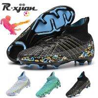 R.xjian Summer High Soccer Shoes 34-45 Men Ultralight Indoor Football Boots Boy Non-Slip Long Spikes Football Trainers Sneakers