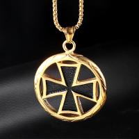 Fashion Men Imperial Ring Iron Cross Pendant Necklace Male 316L Stainless Steel Chain Jewelry