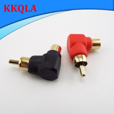 QKKQLA RCA Male To Female Right Angle Connector Plug Adapters M/F 90 Degree Audio Adapter Gold Plated