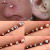 5ชิ้น1.2x 6/8มม. อัญมณีใสห่วงสำหรับเจาะริมฝีปากเกลียวเจาะ Oreja Tragus Tindik Telinga สังข์จิวอะครีลิคเครื่องประดับต่างหู Pircing