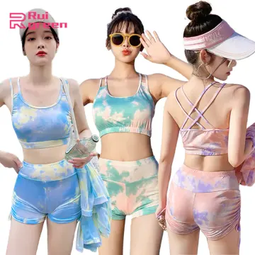 bellylady 3pcs Women Cotton Split Swimsuit Sunscreen Long